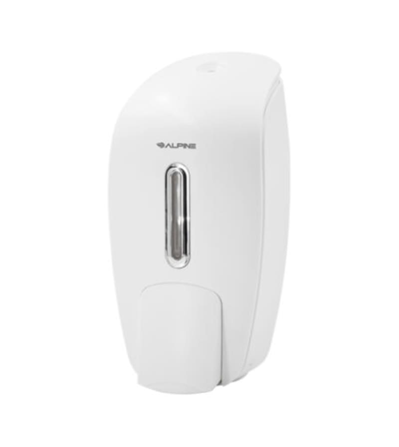 Alpine Industries ALP425-WHI Vertical Surface-Mount Manual Liquid Soap/Sanitizer Dispenser, 800 mL, White