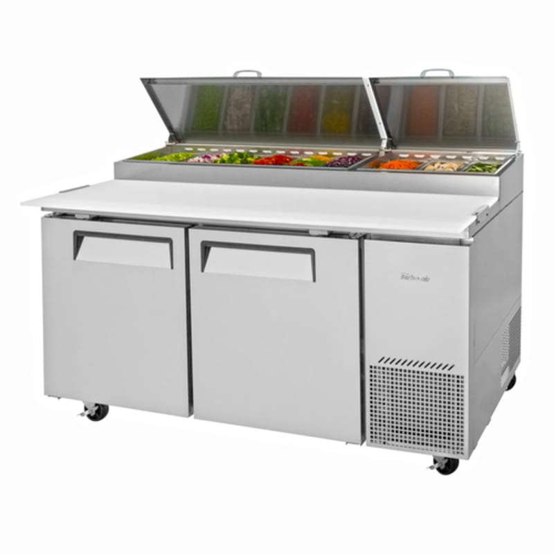 Turbo Air TPR-67SD-N Super Deluxe 67" Two Door Refrigerated Pizza Prep Table