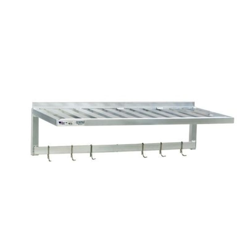 New Age Industrial 1121PR Wall Mounted Shelving - T-Bar with Pot Rack and Hooks 20"W