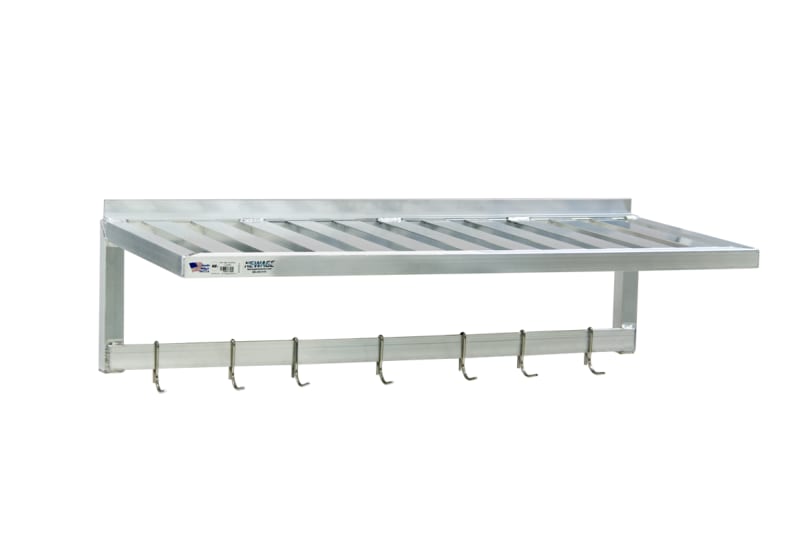 New Age Industrial 1122PR Wall Mounted Shelving - T-Bar with Pot Rack and Hooks 20"W