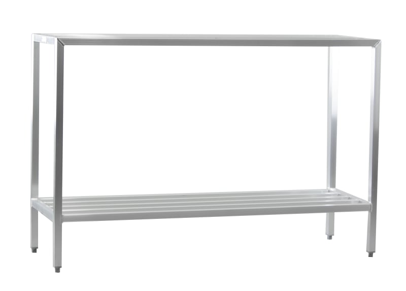 New Age Industrial 1028 2-Tier Heavy Duty Fully Welded Aluminum Shelving Unit with HD-Bar (Tubular) Style Shelves