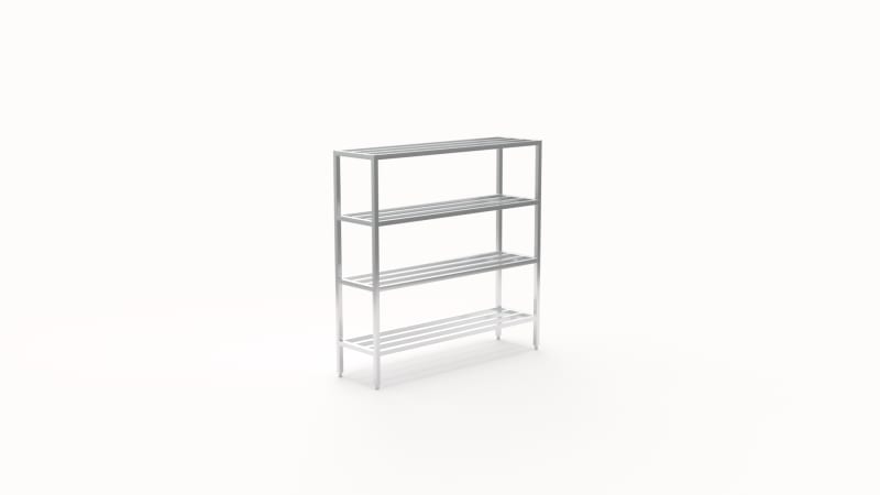 New Age Industrial 1064 4-Tier Heavy Duty Fully Welded Aluminum Shelving Unit with HD-Bar (Tubular) Style Shelves