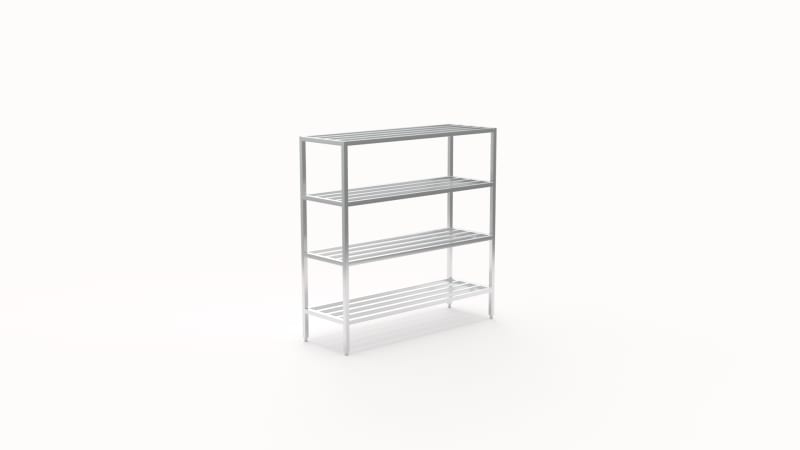 New Age Industrial 1068 4-Tier Heavy Duty Fully Welded Aluminum Shelving Unit with HD-Bar (Tubular) Style Shelves