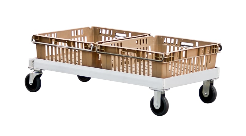 New Age Industrial 1172 Mobile Heavy Duty Welded Aluminum Double-Stack Chill Tray Dolly