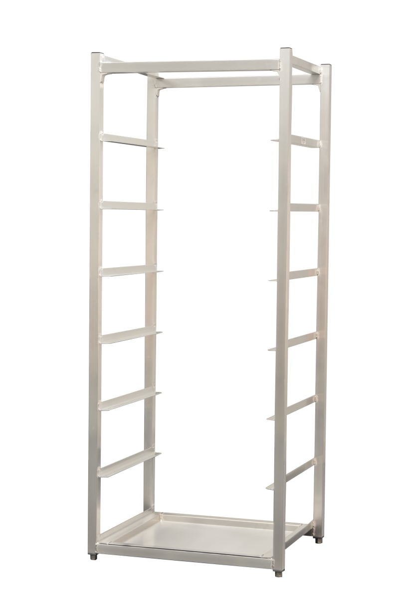 New Age Industrial 1315 8-Tier Heavy Duty Welded Aluminum Full-Size End-Loading Produce Crisping (Chill) Basket Rack