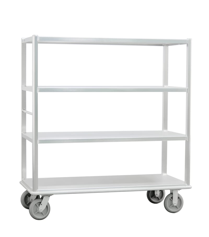 New Age Industrial 1452 4-Tier Heavy Duty Welded Aluminum Queen Mary Banquet, Bussing & Catering Cart