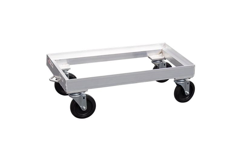 New Age Industrial 1620 Heavy Duty Welded Aluminum Milk Crate Dolly - Double Stack
