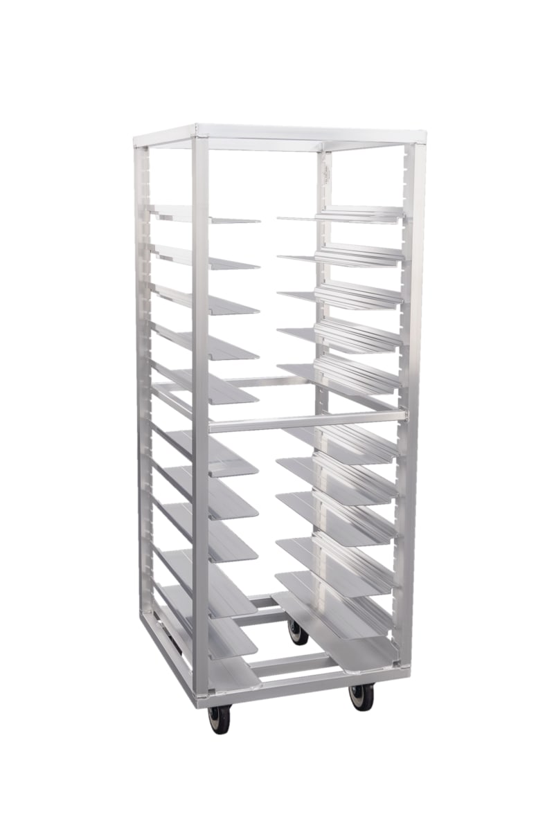 New Age Industrial 1650 Mobile Heavy Duty Welded Aluminum End-Loading Pan Rack With Adjustable Stepped-Angles