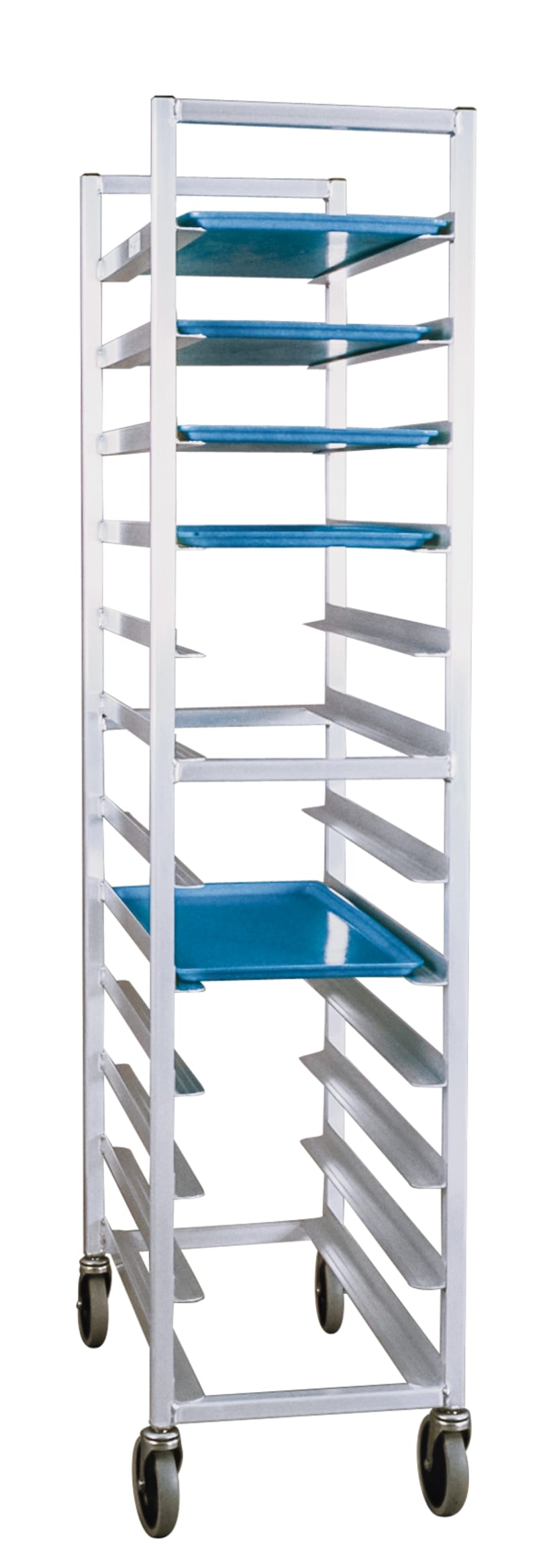 New Age Industrial 6345 Mobile Standard Welded Aluminum Full-Sized End-Loading Platter Rack