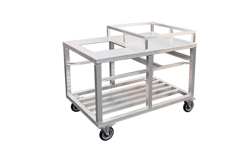 New Age Industrial 53757 Heavy Duty Welded Aluminum "Scrap and Stack" Mobile Buffet & Serving Line Clean-Up Cart