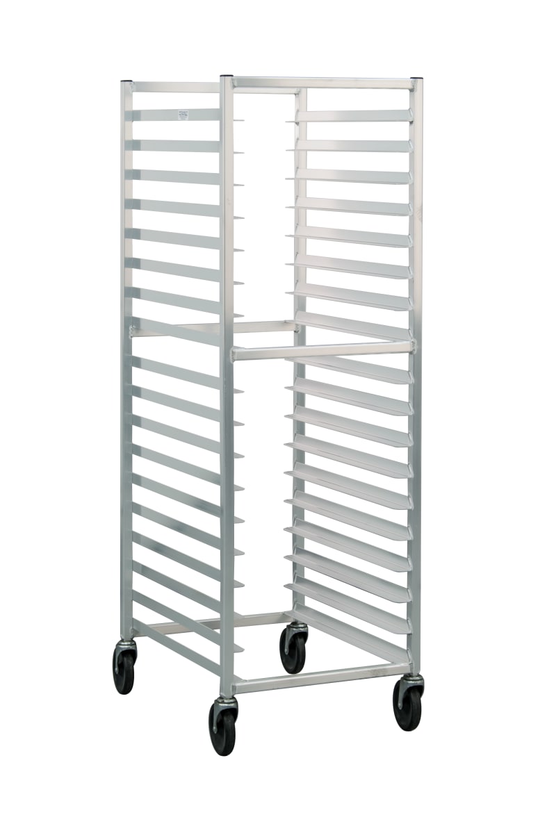 New Age Industrial 95864 Mobile Standard Welded Aluminum Full-Size End-Loading Roll-In Sheet (Bun) Pan Rack