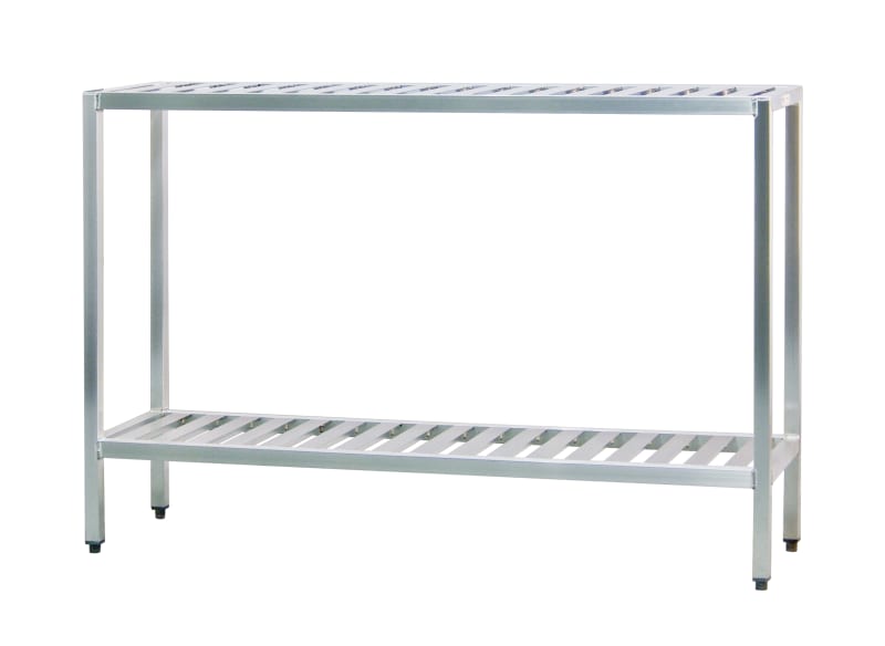New Age Industrial 1024TB 2-Tier Heavy Duty Fully Welded Aluminum Shelving Unit with T-Bar Style Shelves