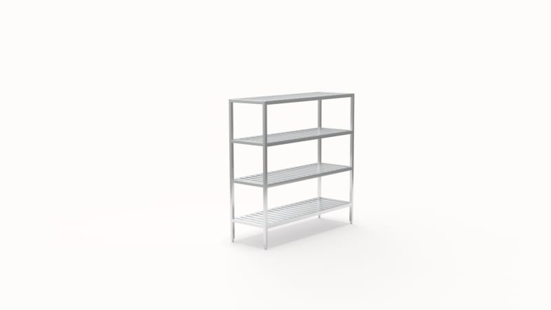 New Age Industrial 1068TB 4-Tier Heavy Duty Fully Welded Aluminum Shelving Unit with T-Bar Style Shelves
