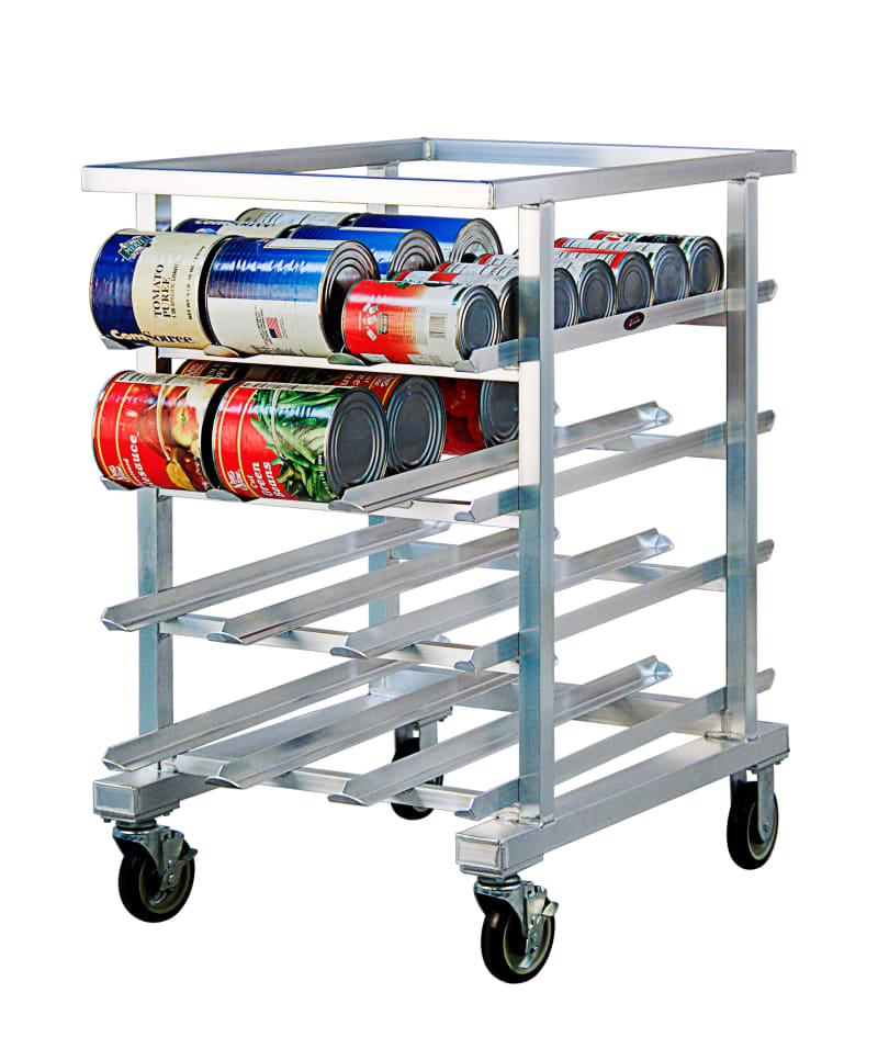 New Age Industrial 1226NT Heavy Duty Welded Aluminum Half-Size Mobile Can Rack With Open Top