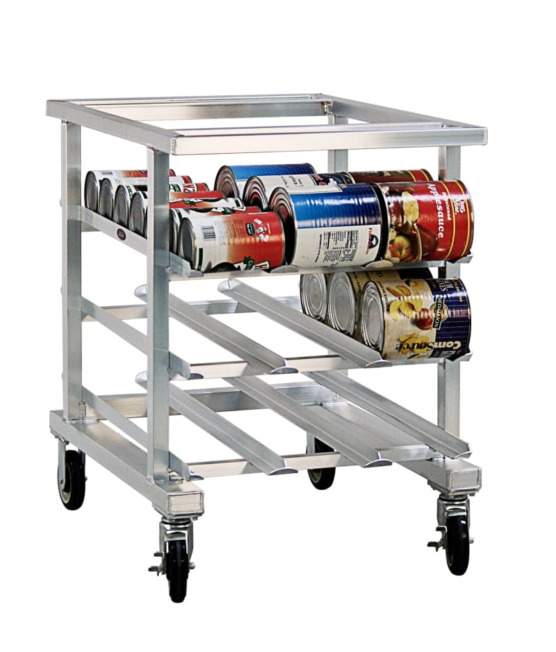 New Age Industrial 1236NT Heavy Duty Welded Aluminum Under-Counter-Height Mobile Can Rack With Open Top