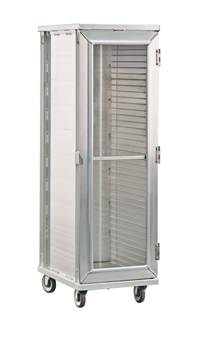 New Age Industrial 1290CD Heavy Duty Series Aluminum Full-Size Front-Loaded Enclosed Transport Cabinet With Clear Polycarbonate Door & 40 Pan Capacity
