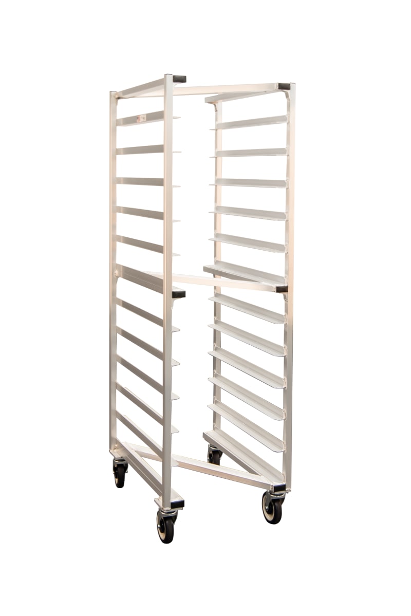 New Age Industrial 1333Z Mobile Heavy Duty Welded Aluminum Full-Size End-Loading Nesting Z Type Sheet Pan Rack