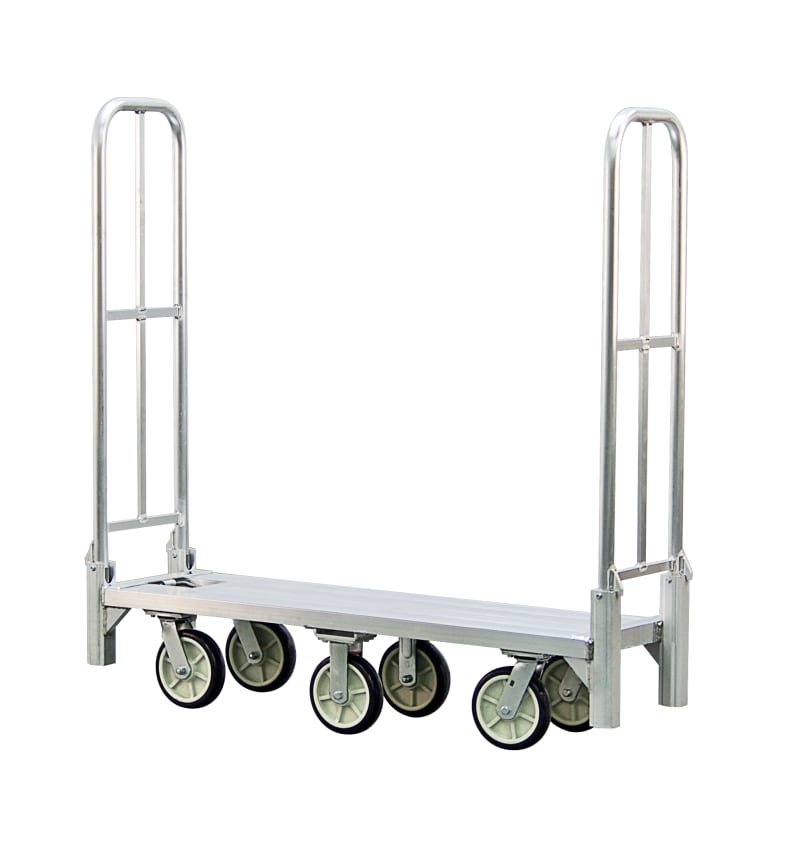 New Age Industrial BDT18568 Mobile Heavy Duty Welded Aluminum Bulk/Beverage Delivery Truck With Folding Handles & 8" Casters