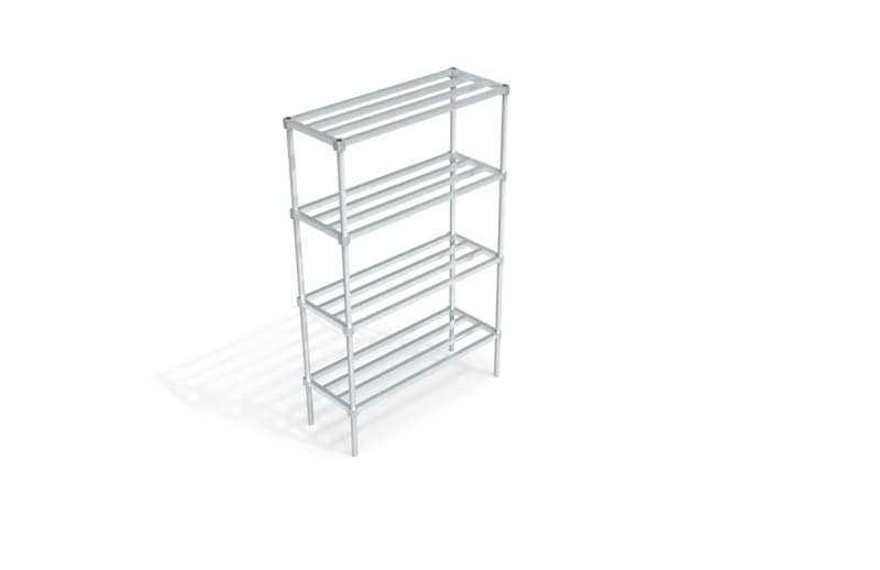 New Age Industrial C41848HH7 4-Tier Standard Adjustable Aluminum Shelving Unit With HD-Bar Tubular Shelves