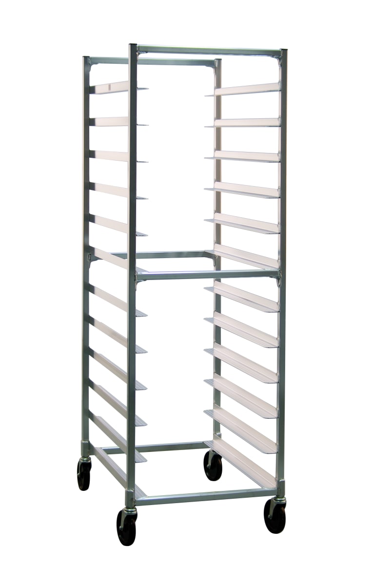 New Age Industrial NS833 Heavy Duty Welded Aluminum Full-Size Double-Deep Side-Loading Tray & Platter Rack For 15" x 20" Trays