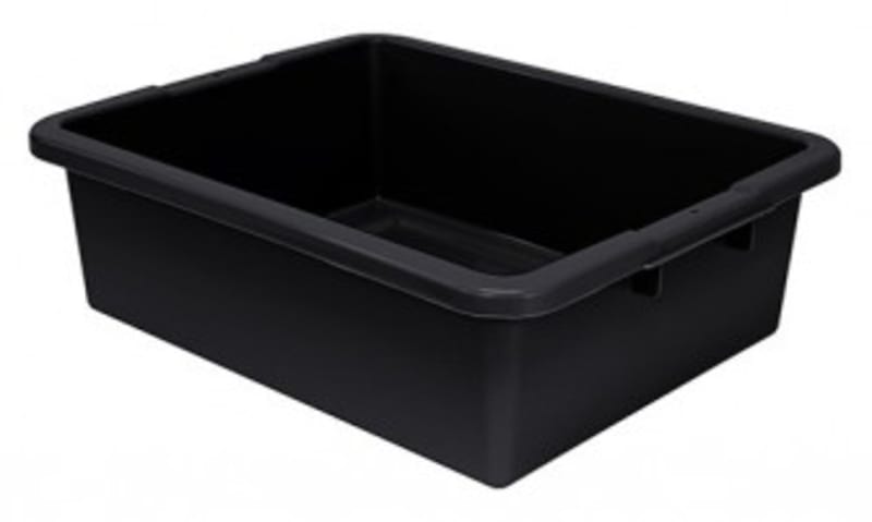Quantum Food Service FSB-22177RBKCS Bussing Tub 21-1/2in x 17in x 7in Polypropylene Black Case Of 12