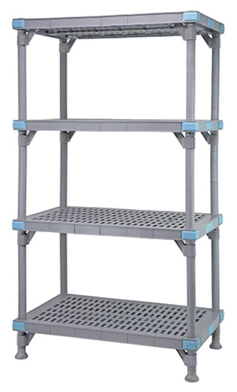 Quantum Food Service QP242474VS-4 Millenia Vented Shelving Unit 4-T 24 x 24 x 74