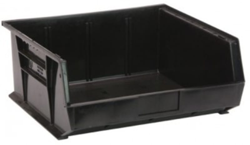 Quantum Food Service QUS250BKCS Ultra Stack & Hang Bin Black 14-3/4in x 16-1/2in x 7in Case Of 6