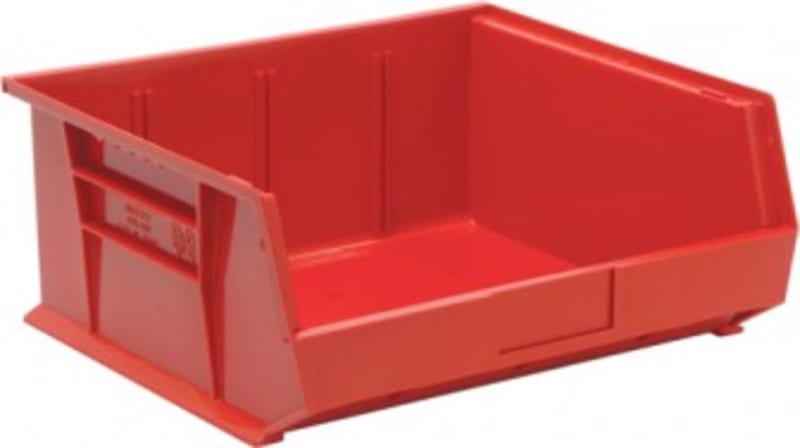 Quantum Food Service QUS250RDCS Ultra Stack & Hang Bin Red 14-3/4in x 16-1/2in x 7in Case Of 6