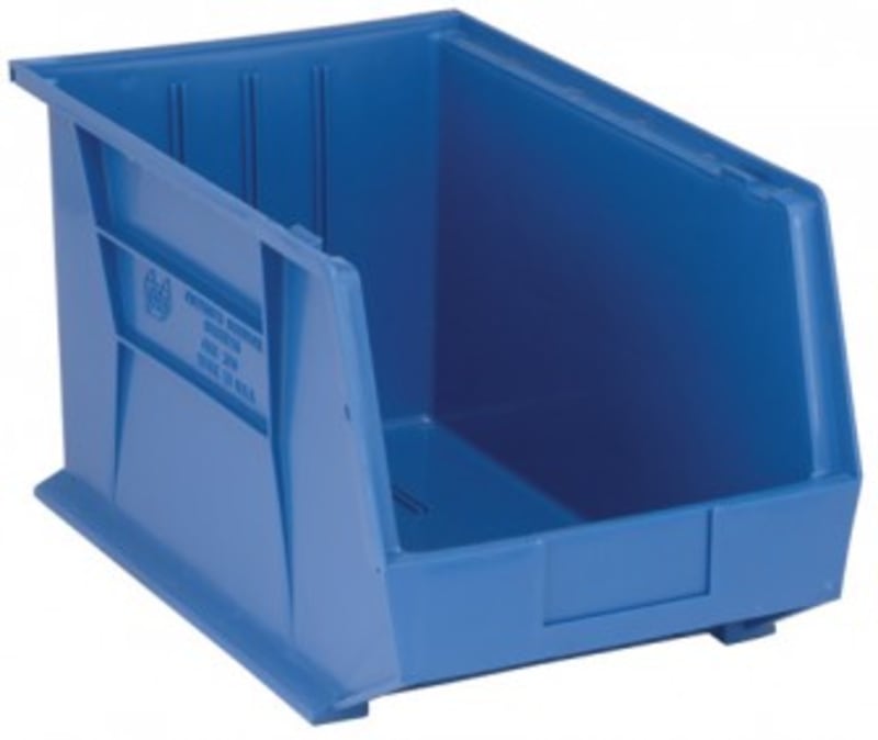 Quantum Food Service QUS260BLCS Ultra Stack & Hang Bin Blue 18in x 11in x 10in Case Of 4