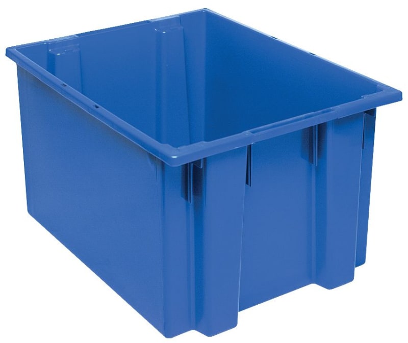 Quantum Food Service SNT230BLCS Stack & Nest Tote Blue 23-1/2in x 19-1/2in x 13in Case Of 3