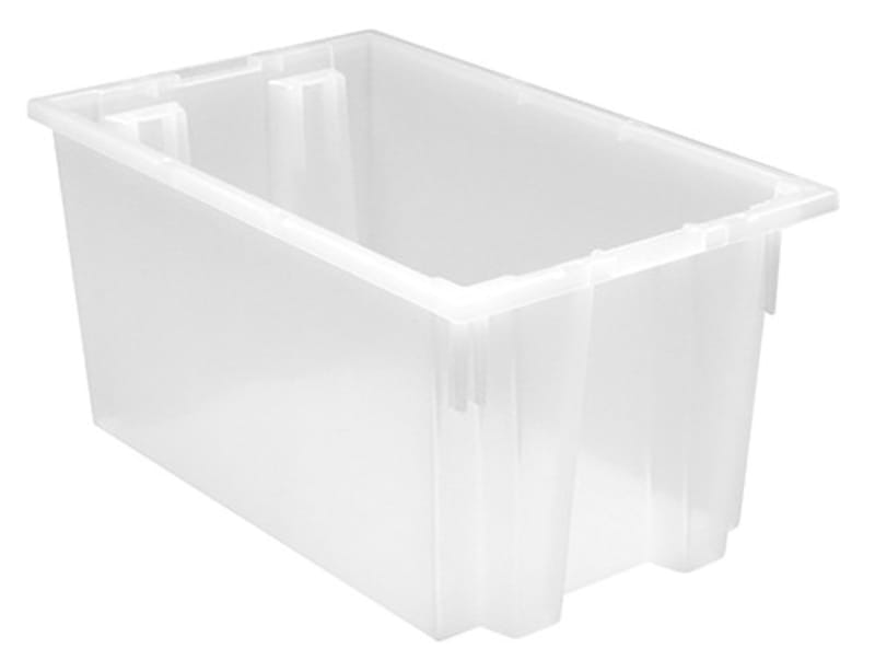 Quantum Food Service SNT240CLCS Stack & Nest Tote Clear  23-1/2in x 15-1/2in x 12in Case Of 3