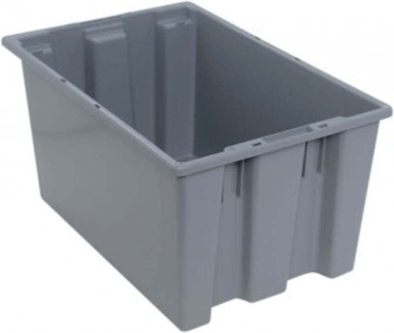 Quantum Food Service SNT240GYCS Stack & Nest Tote Gray 23-1/2in x 15-1/2in x 12in Case Of 3