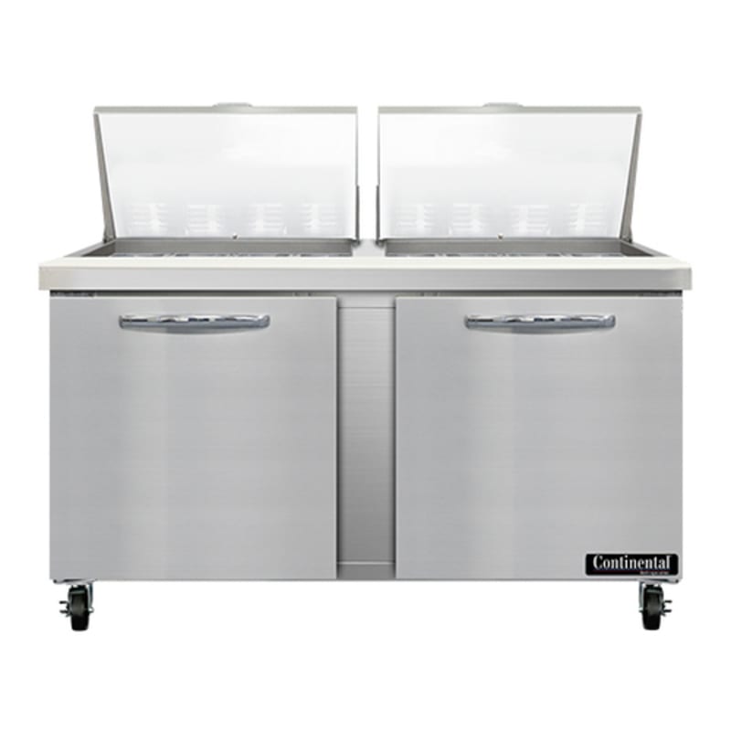 Continental SW60N24M 60" 2 Door Mighty Top Sandwich Prep Table