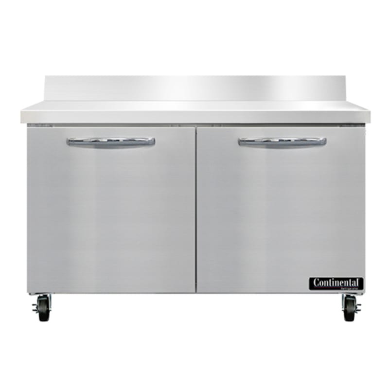 Continental SW48NBS 48" 2 Door Worktop Refrigerator w/ 5-1/2" Backsplash