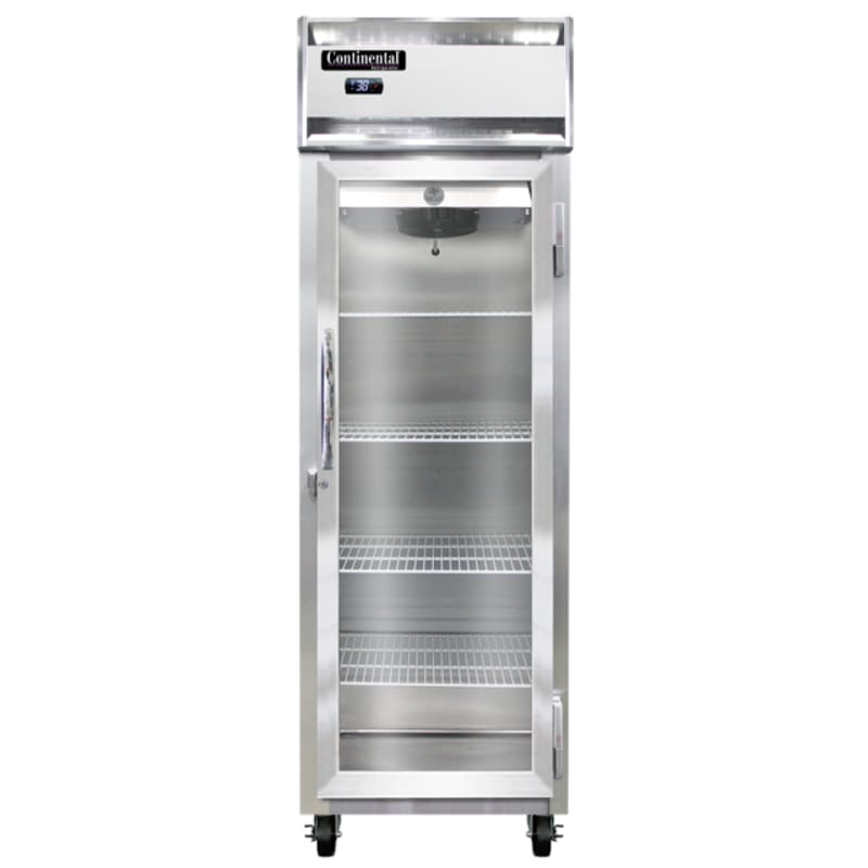 Continental 1RNGD 26" Stainless Steel Merchandiser Refrigerator with 1 Glass Swing Door