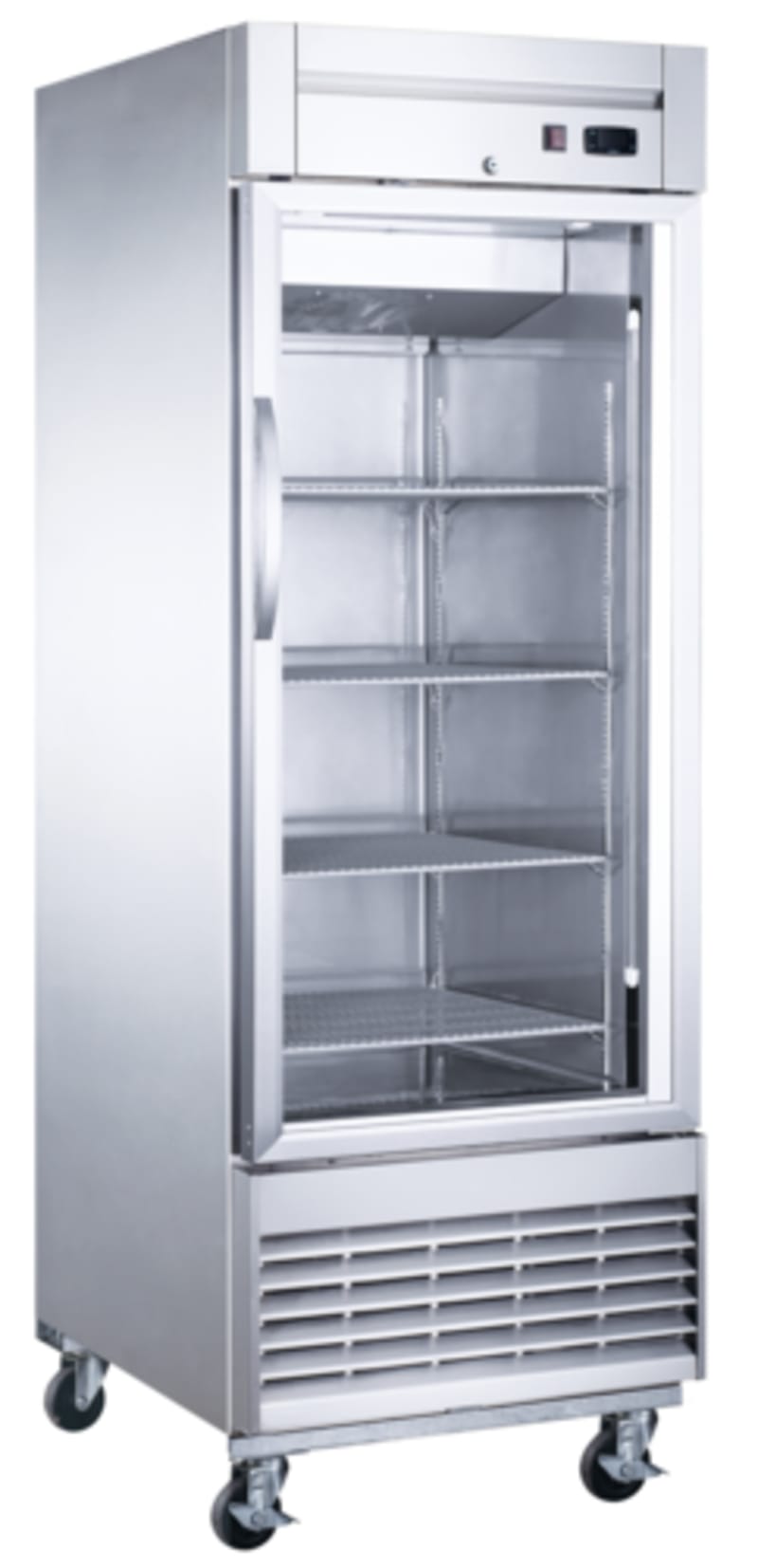 Dukers D28R-GS1 Bottom Mount Glass Single Door Commercial Reach-in Refrigerator