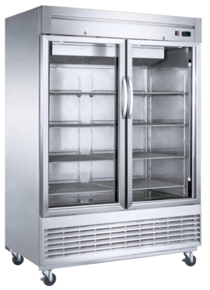 Dukers D55F-GS2 Bottom Mount Glass 2-Door Commercial Reach-in Freezer