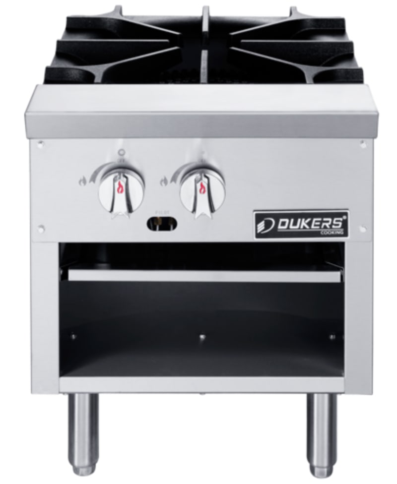 Dukers DCSPA1 Stock Pot Range Two Heavy-Duty Cast Iron Three Ring Burners