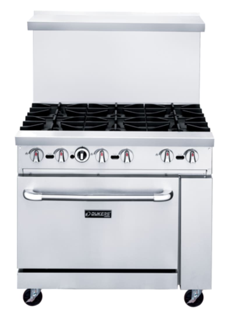 Dukers DCR36-6B 36" Gas Range with Six (6) Open Burners