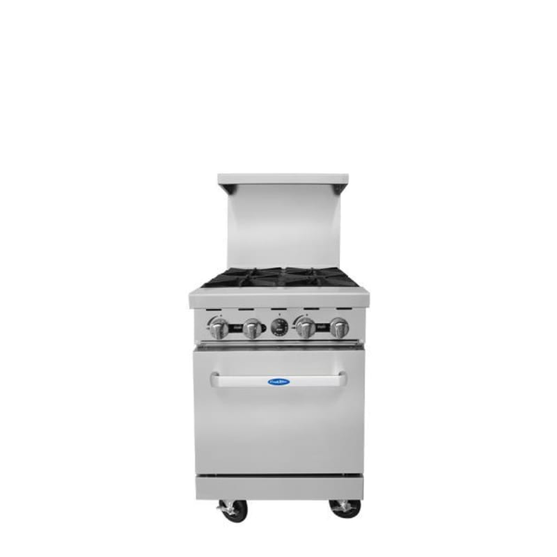 Atosa AGR-4B-NG 24" Gas Range (4) Open Burners with (1) 20" Wide Oven with (2) Oven Racks (32000 BTU)-NG