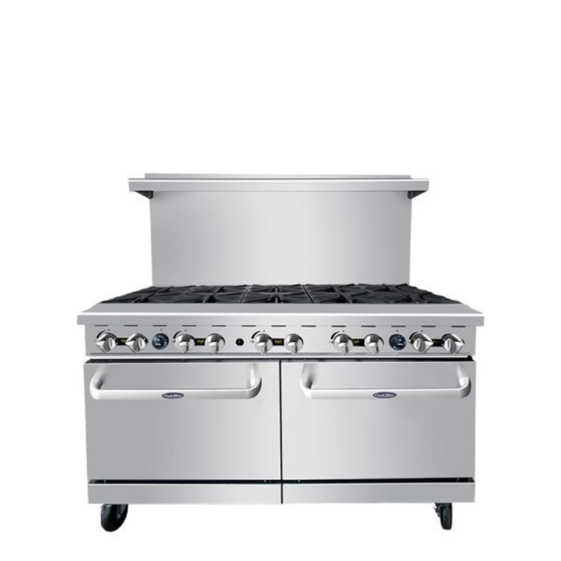 Atosa AGR-10B-NG 60" Gas Range (10) Open Burners with (2) 26-1/2" Wide Ovens with (4) Oven Racks (32000 BTU)-NG