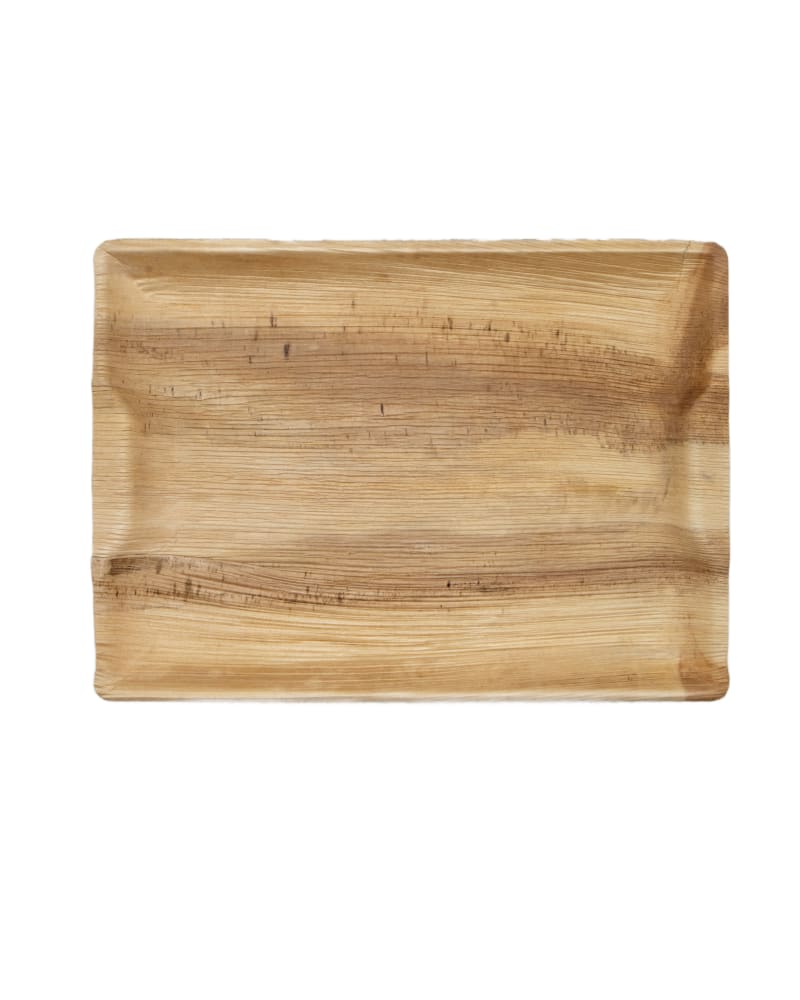 Verterra 01-00-35T 10x14.5 Rectangle Palm Leaf Tray - 50pcs