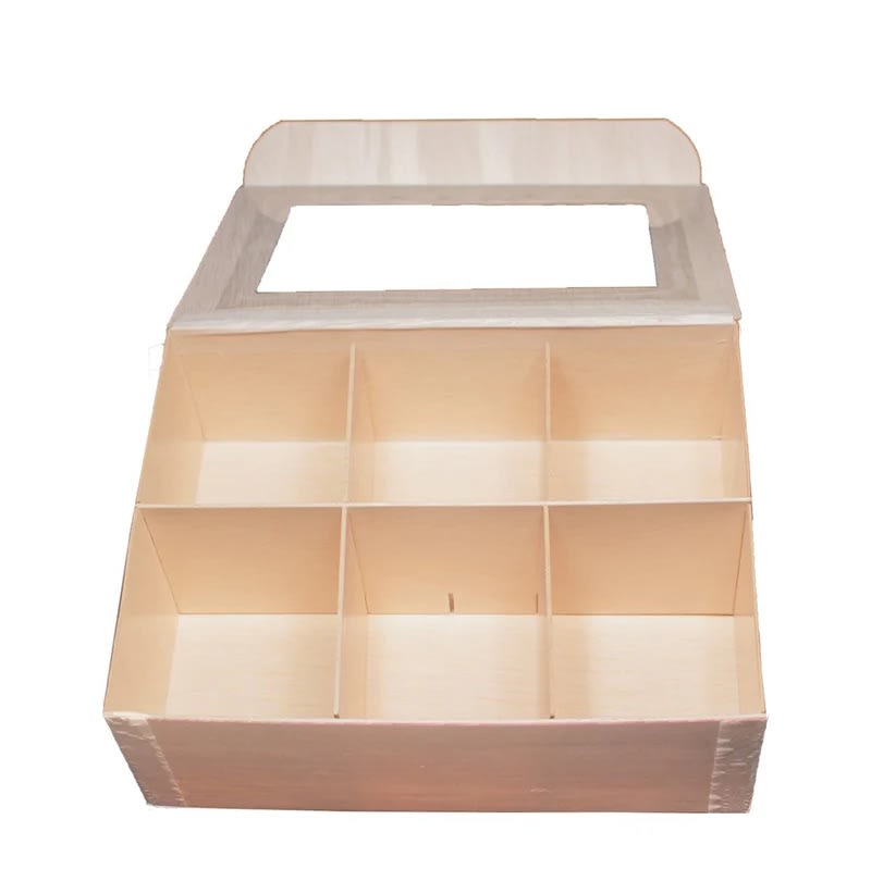 Verterra WB-BB-8x1 8x11x3 Collapsible Box w/ Attached Window Lid w/ Dividers - 50 pcs