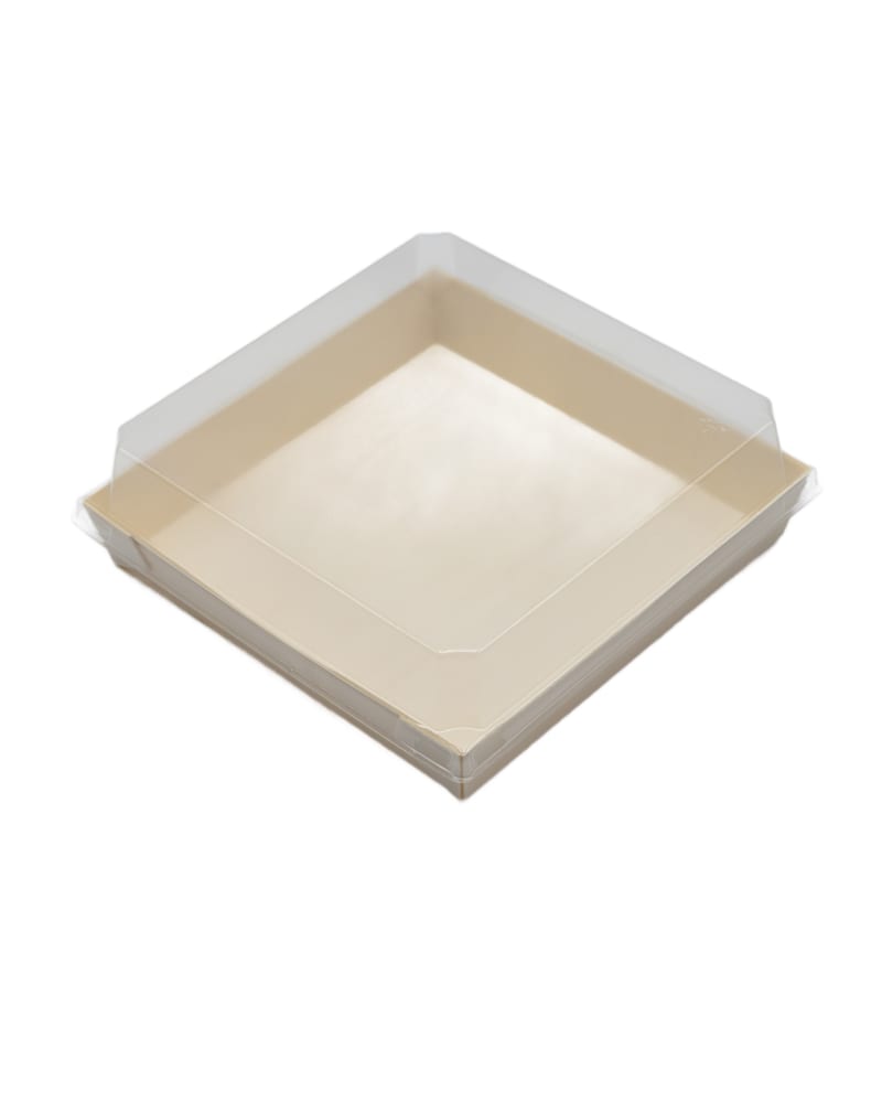 Verterra TG-CT-5.6x5.6 5.6X5.6X1.25 Balsa Wood Tray with Clear Cover - 100 pcs