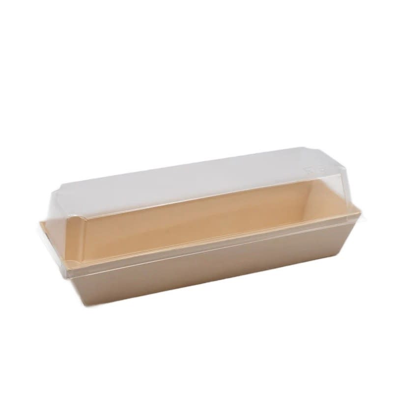 Verterra TG-CT-7.7x3 7.7X3 Balsa Wood Tray with Clear Cover - 100 pcs