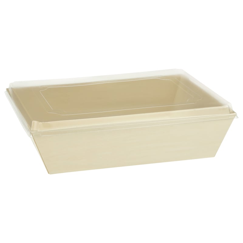 Verterra TG-CT-11x15 11.8X15X3 Balsa Wood Tray with Clear Cover - 50 pcs