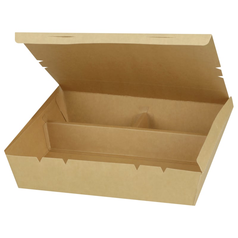 Verterra VT-PB-10X10-3C 10x10x2 PaperBoard 3 Compartment Bento Box - 120 pcs