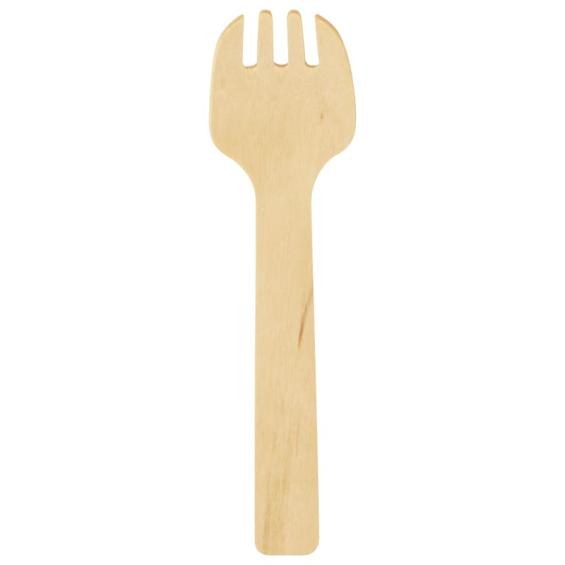 Verterra VT-2406 4" Heavy Weight  Wooden Tasting - Spork - 2500 pcs