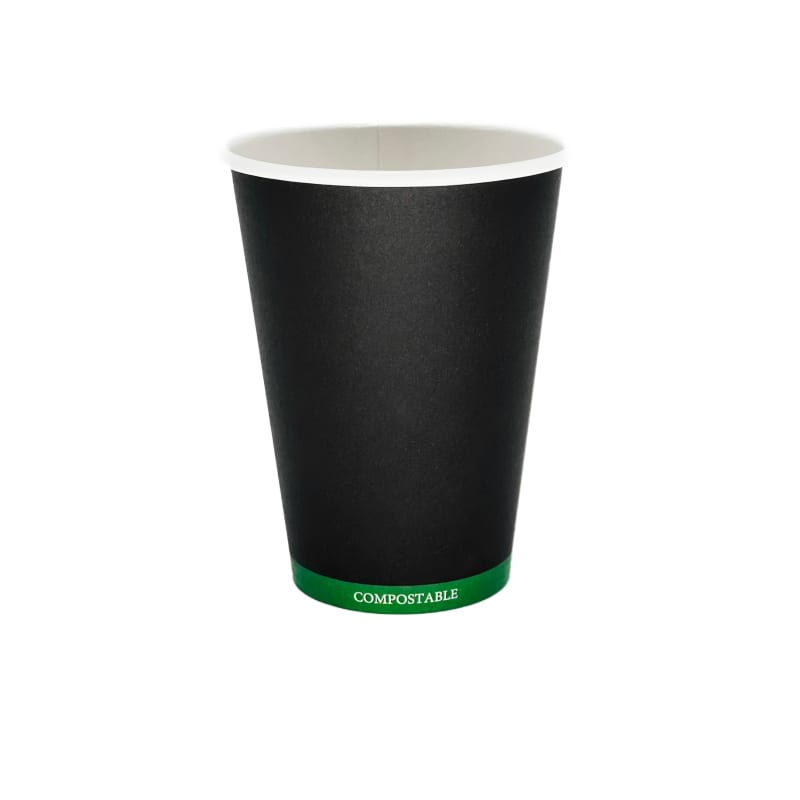 Verterra VT-HTCUP-12B 12 Oz. Black Paper Cup (1000 Count) (50 Count Inners)