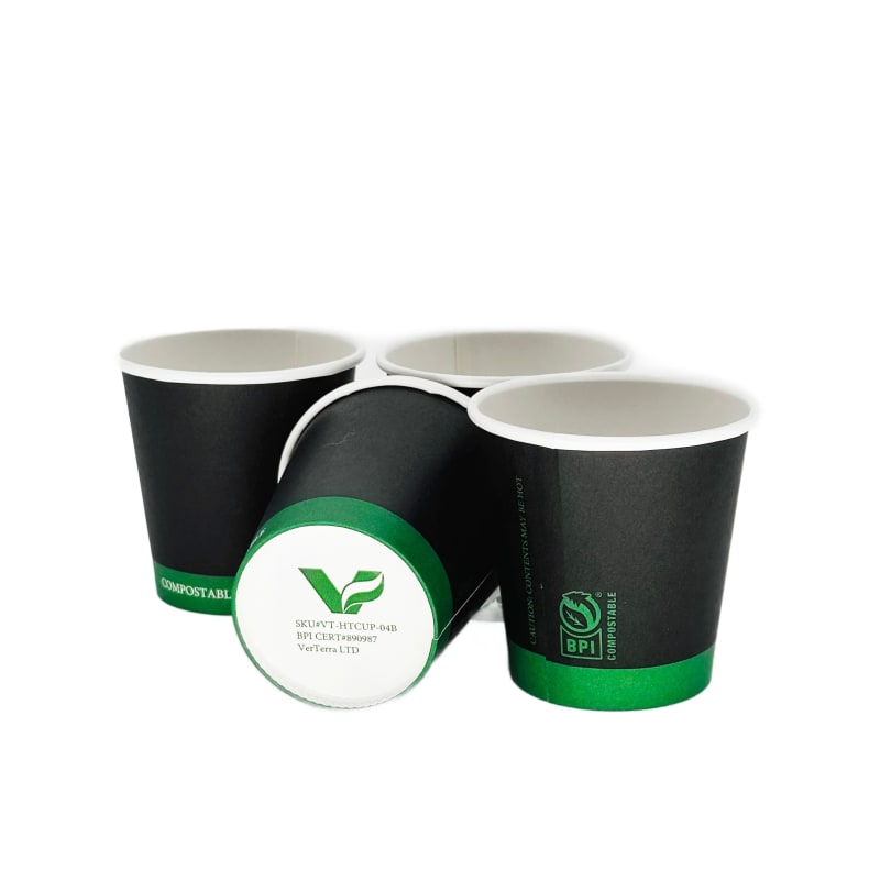Verterra VT-HTCUP-04B 4 Oz Black Paper Cup (1000 Count) (50 Count Inners)